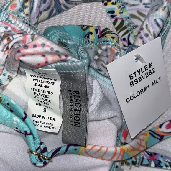 Kenneth Cole REACTION Baby Sleeve Bandeau Tankini Swimsuit Top Small - Picture 8 of 8